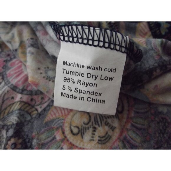 Jamby Tunic Top Womens Size Small Blue Pink Paisley Floral Print shirt Artzy - Picture 11 of 11